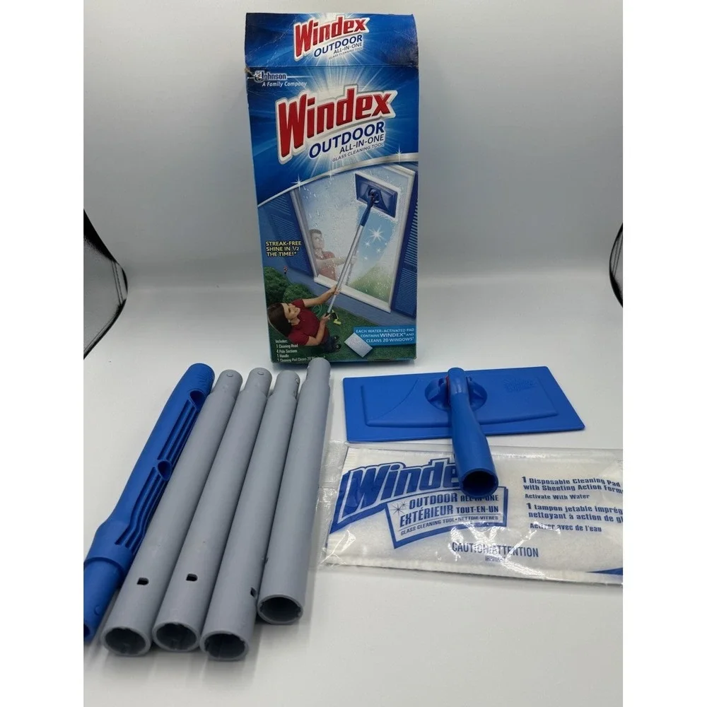 Windex Outdoor All In One Glass Window Cleaner‎ Tool Starter Kit Open Box